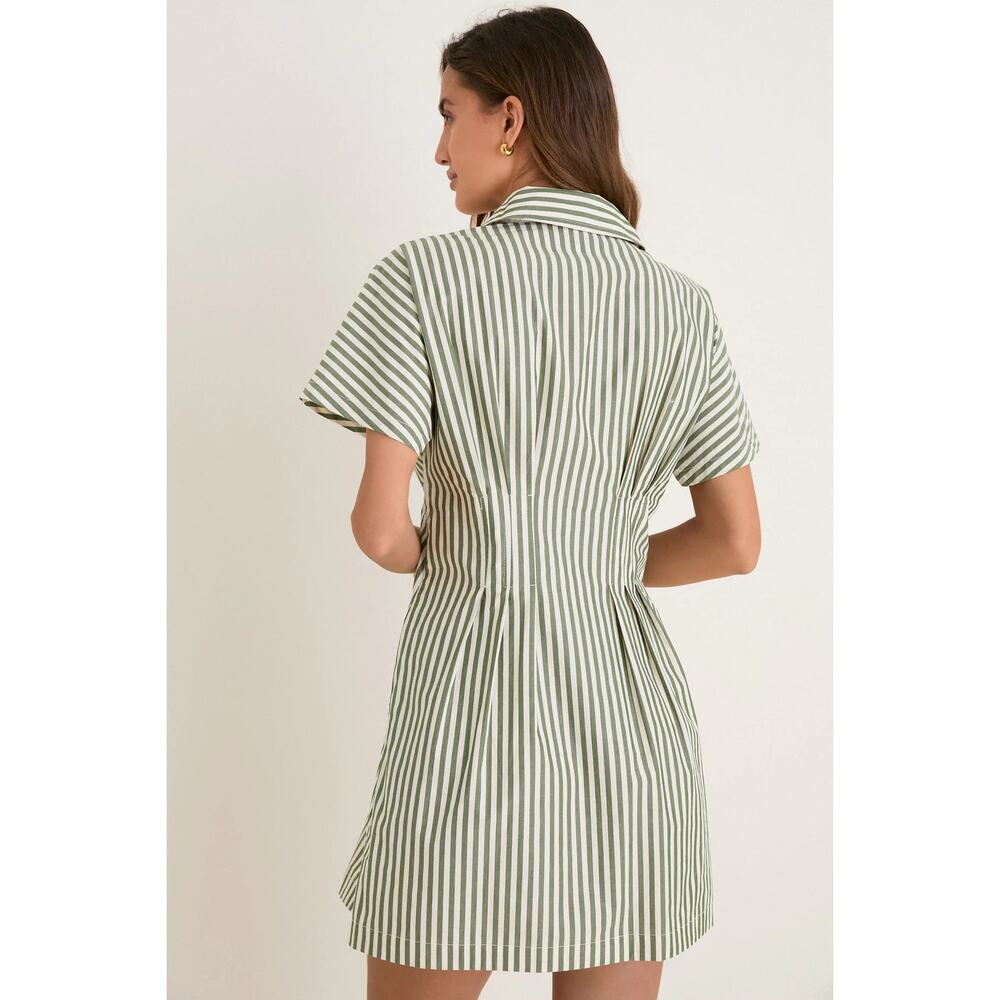 NWT Tuckernuck Callie Cap Sleeve Cotton Poplin Mini Dress Jardin Stripe Small - Picture 2 of 7